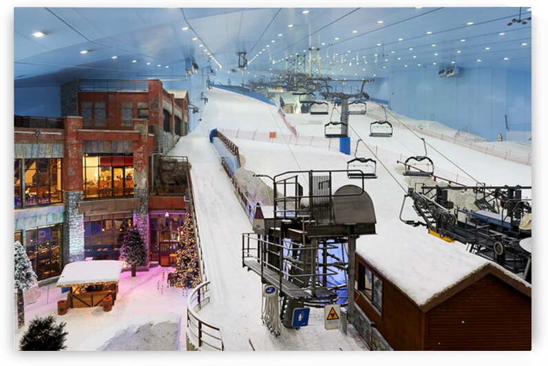 Indoor ski resort with slopes and chairlifts in Dubai UAE by Marco Brivio