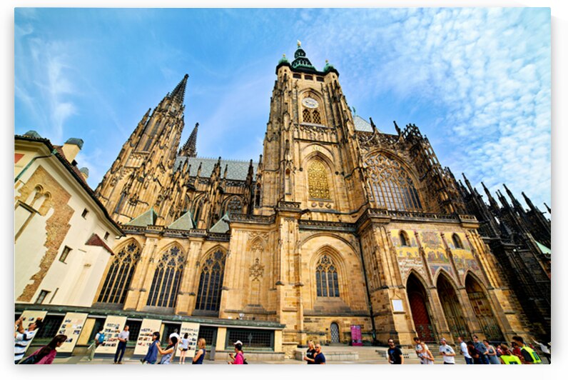 Majestic St. Vitus Cathedral Prague under a blue sky. by Marco Brivio