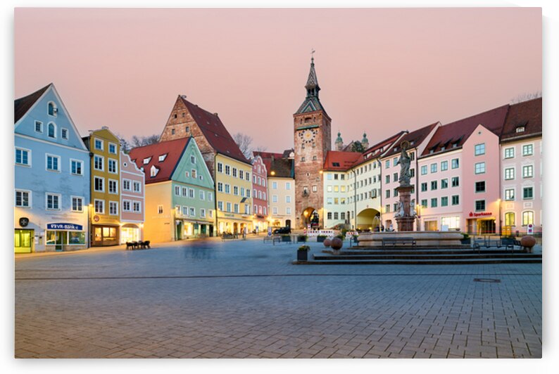 Landsberg am Lech Hauptplatz square in Bavaria along the Romanti by Marco Brivio