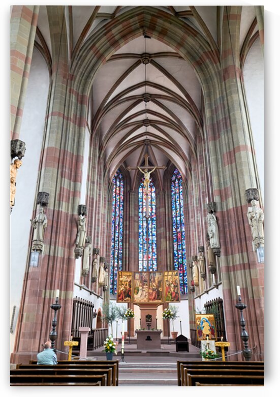 Bavaria Marienkapelle inside view with stained glass and altar by Marco Brivio