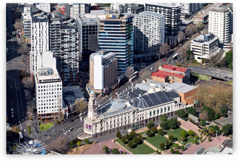 View of Auckland city and Aotea Square from above New Zealand by Marco Brivio
