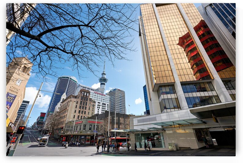 Modern architecture and Sky Tower in Auckland New Zealand by Marco Brivio