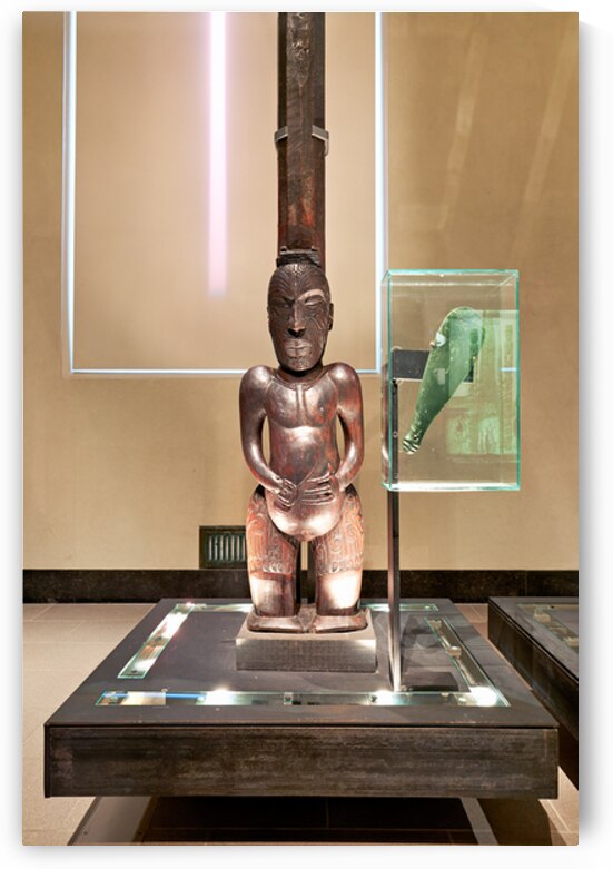 Maori sculpture and artifact at Auckland War Memorial Museum by Marco Brivio
