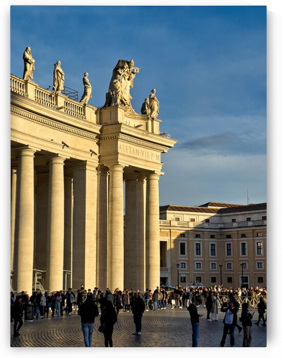 Tourists waiting to enter Saint Peters Basilica in Rome Italy by Marco Brivio