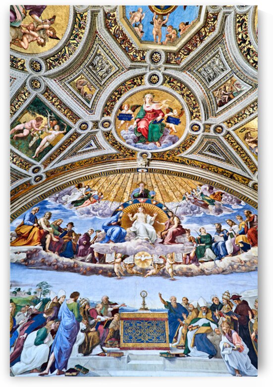 Exploring frescoes in Raphael rooms at Vatican Museums in Rome by Marco Brivio