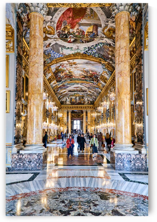 Visitors explore the Great Hall at Colonna Art Gallery in Rome by Marco Brivio