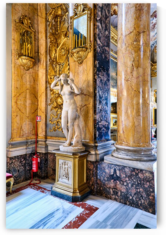 Marble statue inside the Great Hall of Colonna Art Gallery in Ro by Marco Brivio