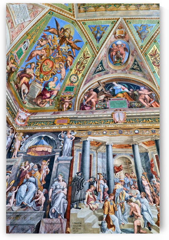 Exploring frescoes in the Raphael rooms at Vatican Museums in Ro by Marco Brivio
