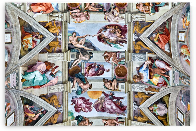 Famous ceiling of Sistine Chapel in Vatican Museums in Rome by Marco Brivio