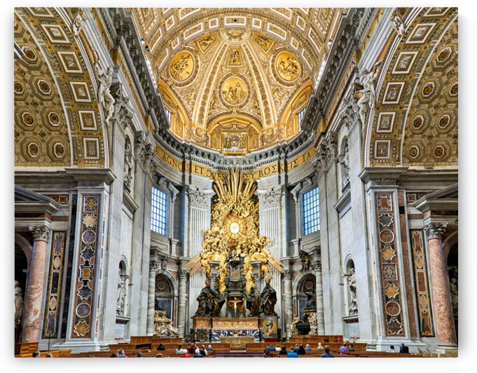 Visitors gather inside Saint Peters Basilica in Rome by Marco Brivio