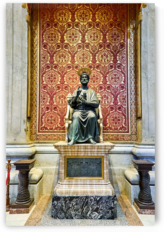 Bronze statue of Saint Peter at Saint Peters Basilica in Rome by Marco Brivio