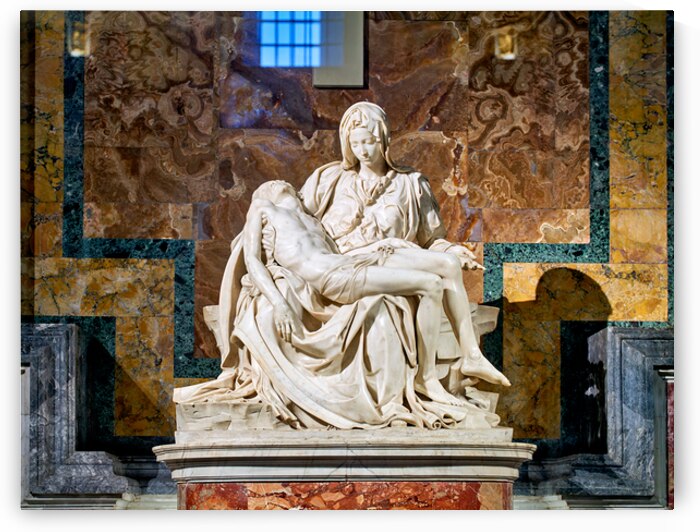 View of saint peters basilica and michelangelos pietà in rome by Marco Brivio