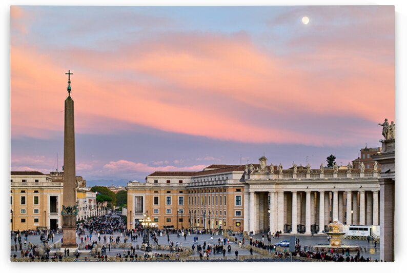 Saint Peters Square at dusk with people and sky colors by Marco Brivio