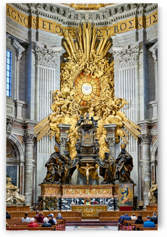 Saint Peters Basilica view with Berninis Cathedra Petri in Rom by Marco Brivio