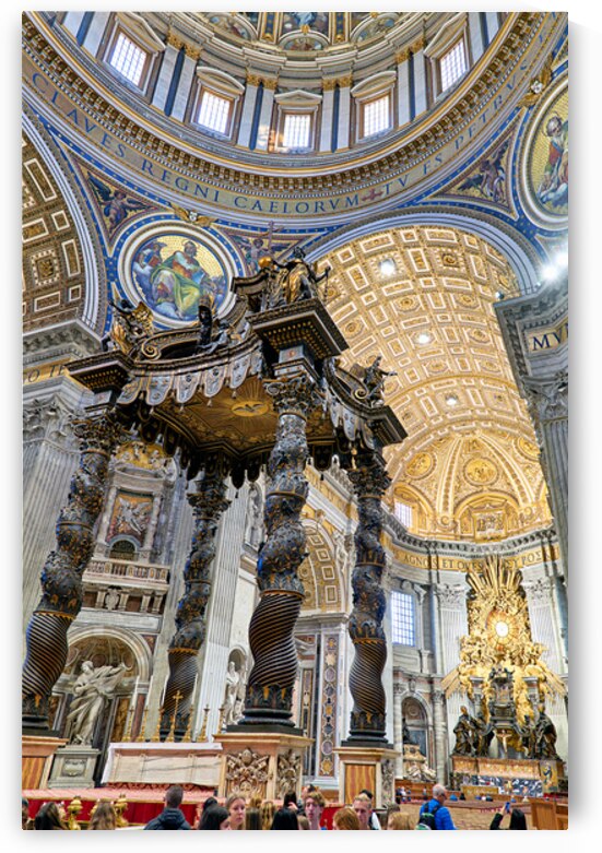 View of Saint Peters Basilica with Berninis Baldacchino and vi by Marco Brivio