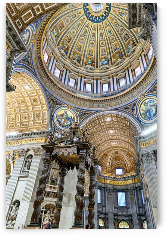 Saint Peters Basilica shows Berninis baldacchino in Vatican Ci by Marco Brivio