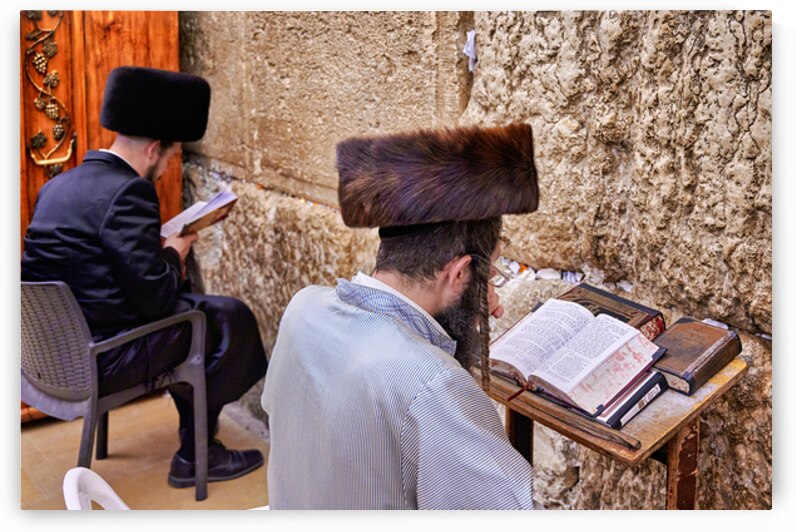 Prayer at the wailing wall in jerusalem by orthodox jews by Marco Brivio
