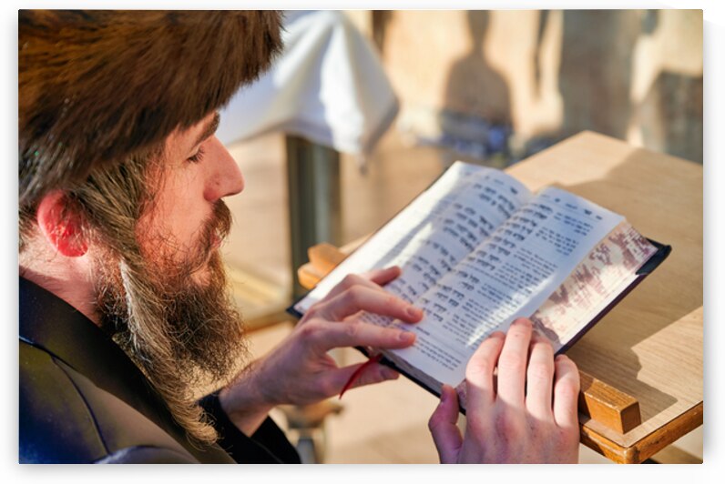 Prayer at the wailing wall in jerusalem by orthodox jews by Marco Brivio
