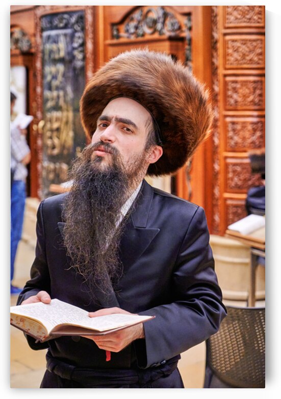 Orthodox Jews pray at the Wailing Wall in Jerusalem Israel by Marco Brivio