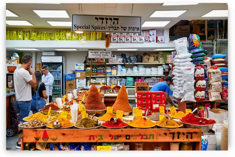 Spices and people at Mahane Yehuda Market in Jerusalem by Marco Brivio