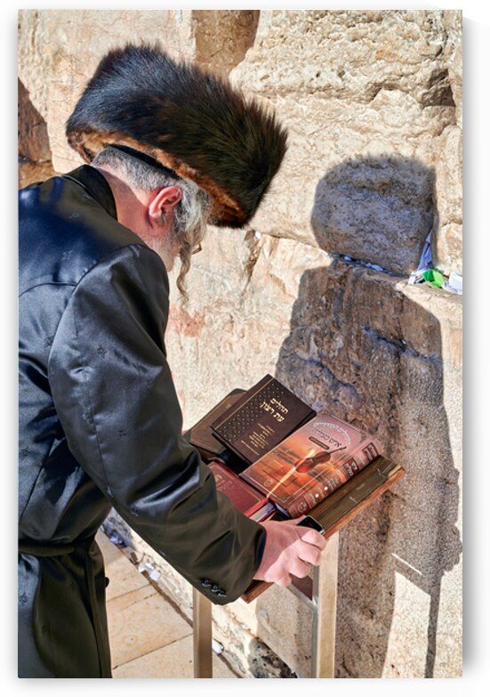 Orthodox Jews praying at the Wailing Wall in Jerusalem by Marco Brivio