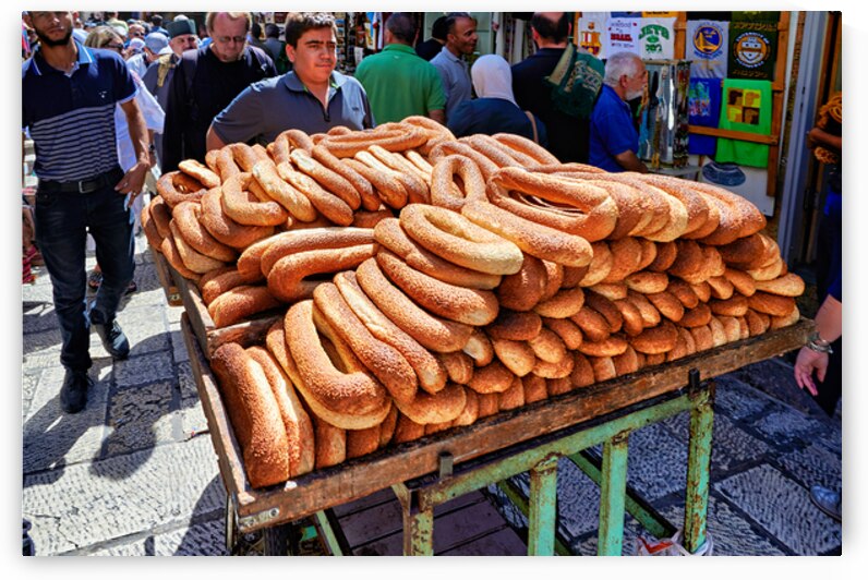 Bread cart in the streets of Jerusalems old city by Marco Brivio