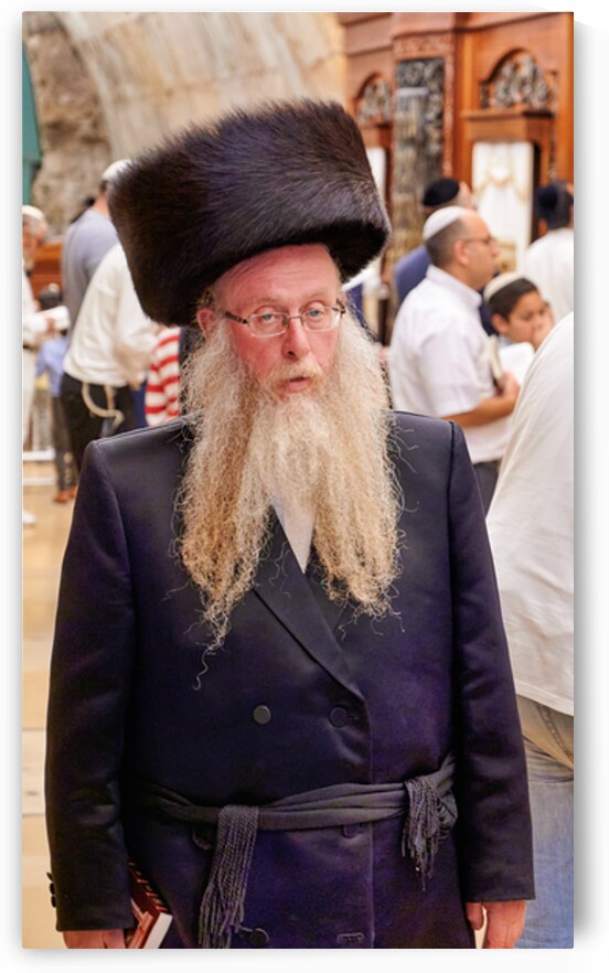 Orthodox Jews pray at the Wailing Wall in Jerusalem Israel by Marco Brivio