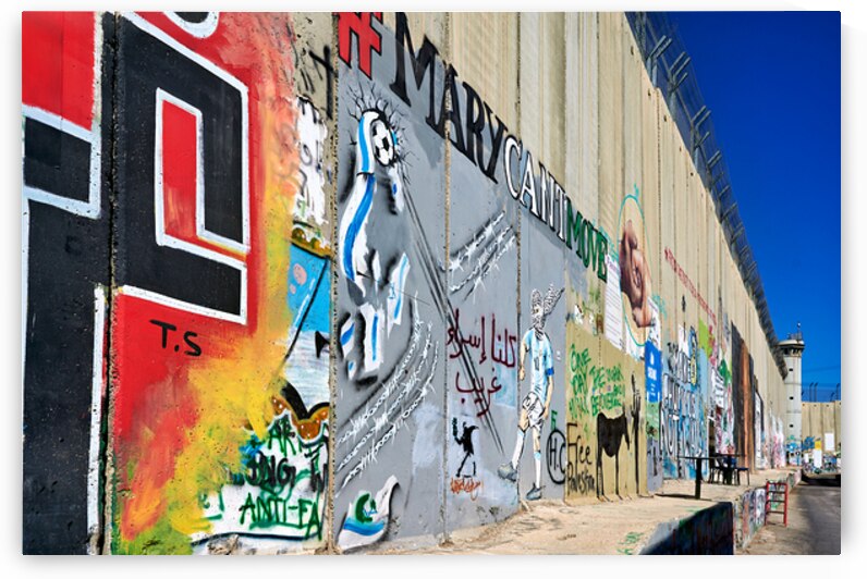 West bank separation wall with street art in Bethlehem Jerusale by Marco Brivio