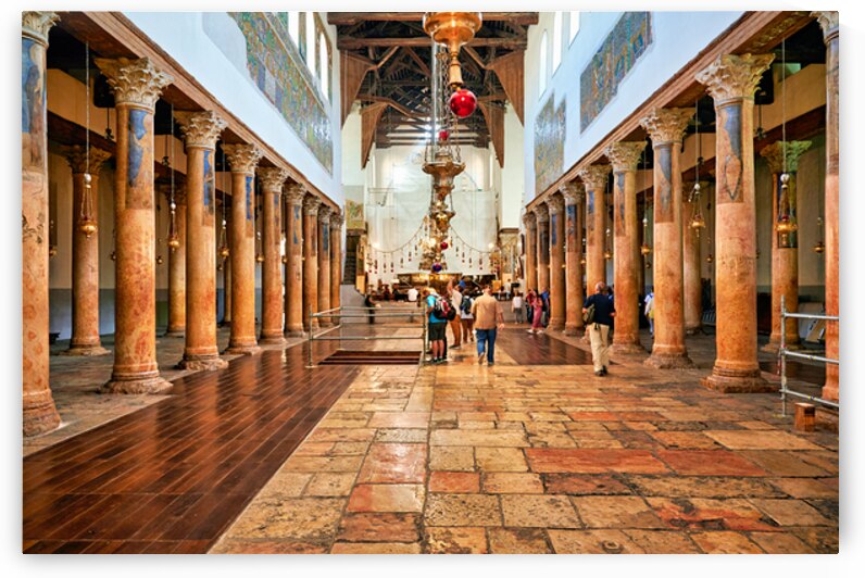 Visitors explore the Church of the Nativity in Bethlehem by Marco Brivio
