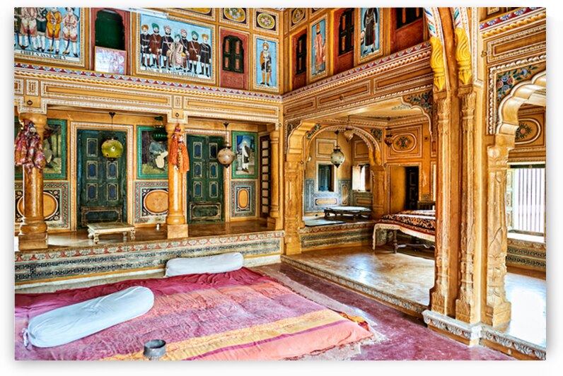 Traditional decorated house in Mandawa Shekhawati region of Raj by Marco Brivio