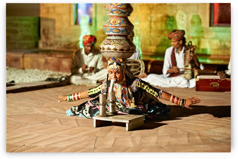 Dancer performs traditional art in Khimsar Rajasthan India by Marco Brivio