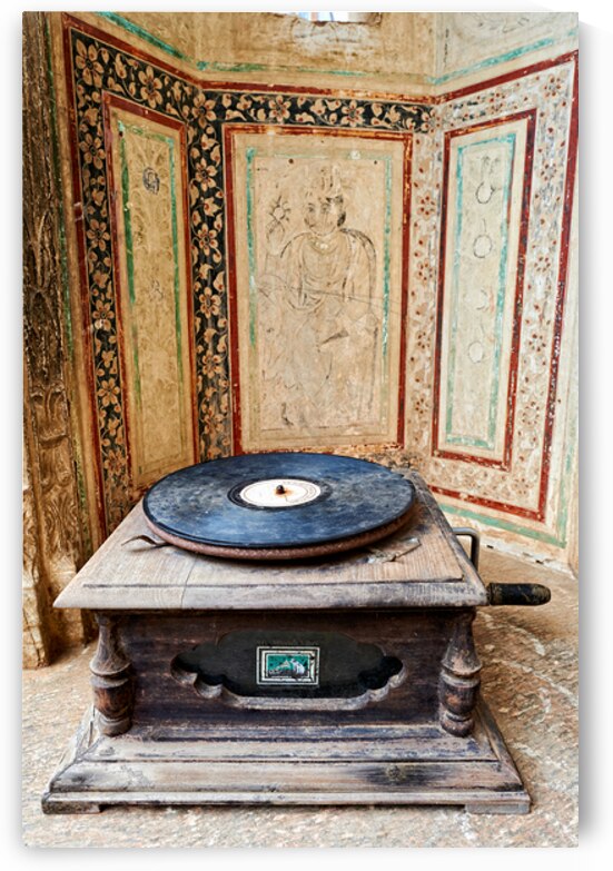 Old record player in a historic Rajasthan building by Marco Brivio