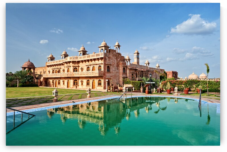 Exploring Khimsar Fort in Rajasthan India with a swimming pool n by Marco Brivio