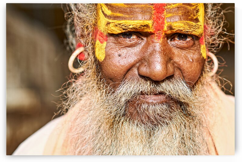 Sadhu man in Jaisalmer Rajasthan showing devotional markings by Marco Brivio