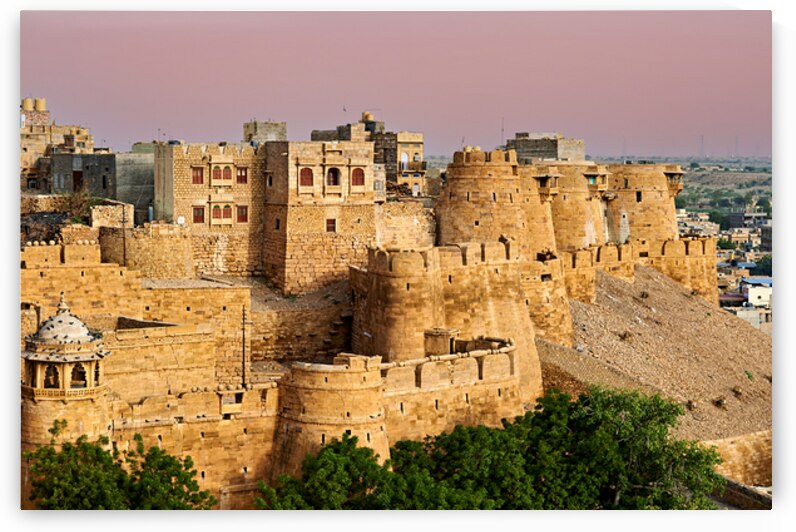 Sunset at the walls of Jaisalmer Fort in Rajasthan India by Marco Brivio