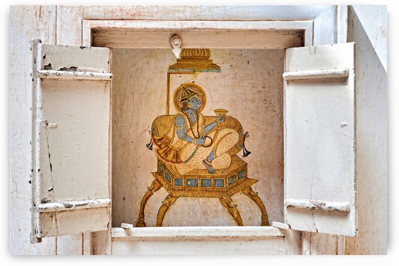 Artwork of a seated figure in Mehrangarh Fort Jodhpur Rajastha by Marco Brivio