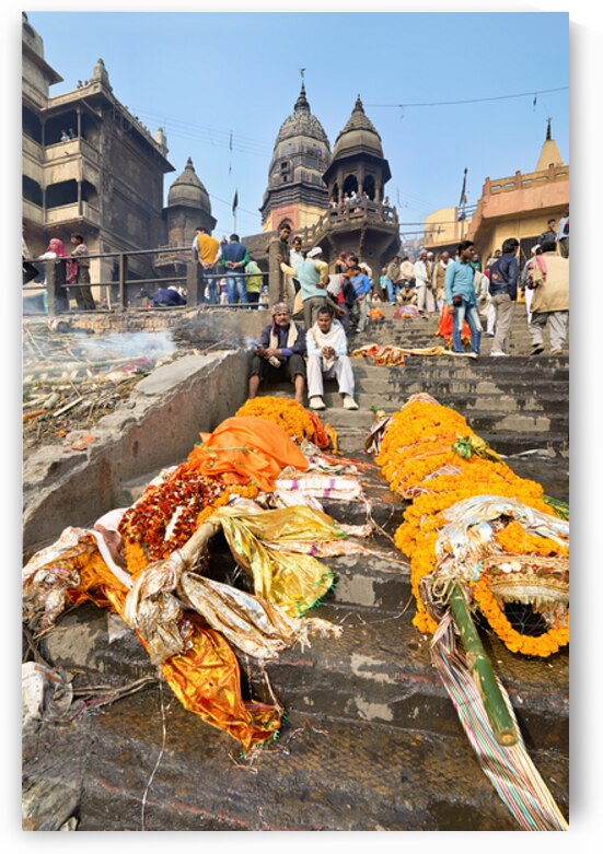 Cremation rites along the river Ganges in Varanasi India by Marco Brivio