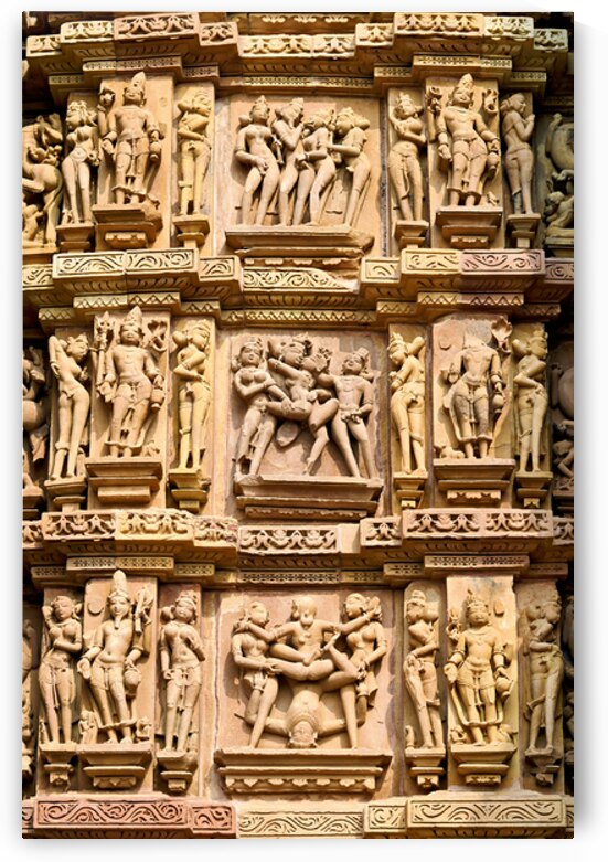 Hindu erotic temples in Khajuraho Madhya Pradesh showcase sculp by Marco Brivio