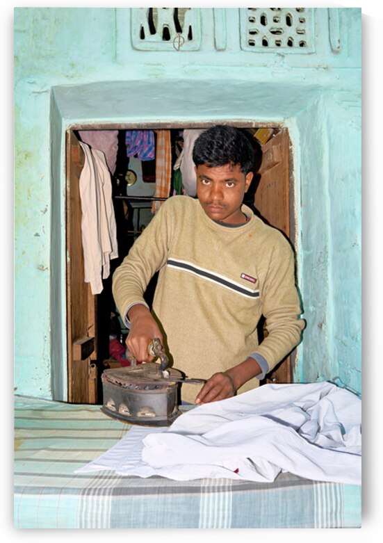 Old style ironing in Varanasi of Uttar Pradesh India by Marco Brivio