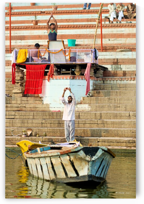 Sacred ablutions by the banks of the Ganges in Varanasi by Marco Brivio
