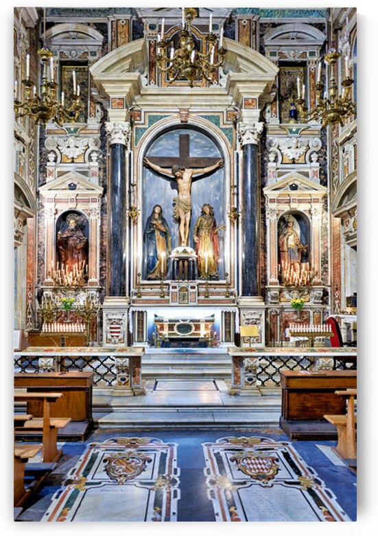 View of the altar in Gesu Nuovo church in Naples Italy by Marco Brivio