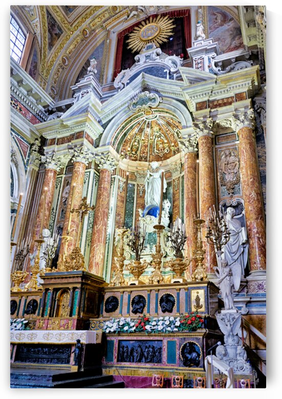 Baroque altar in Gesu Nuovo New Jesus church in Naples Italy by Marco Brivio