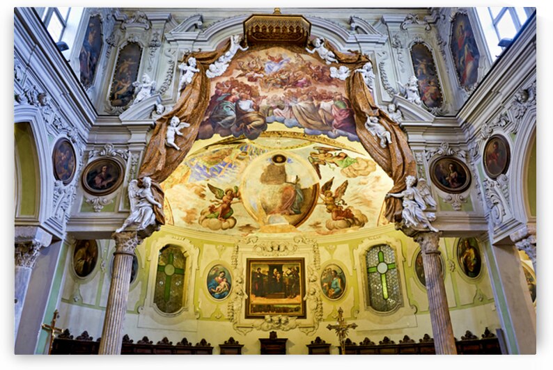 Tourists visit Naples Cathedral in Campania Italy during the day by Marco Brivio