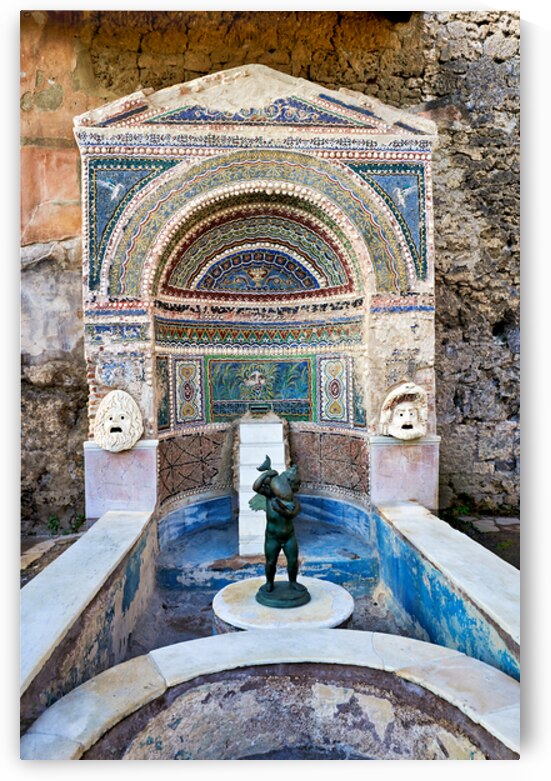 Exploring ancient fountain in Pompeii Italy by Marco Brivio