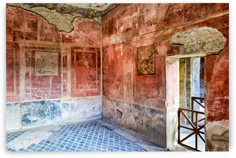 Ancient room in Pompeii showing walls and floor layout by Marco Brivio