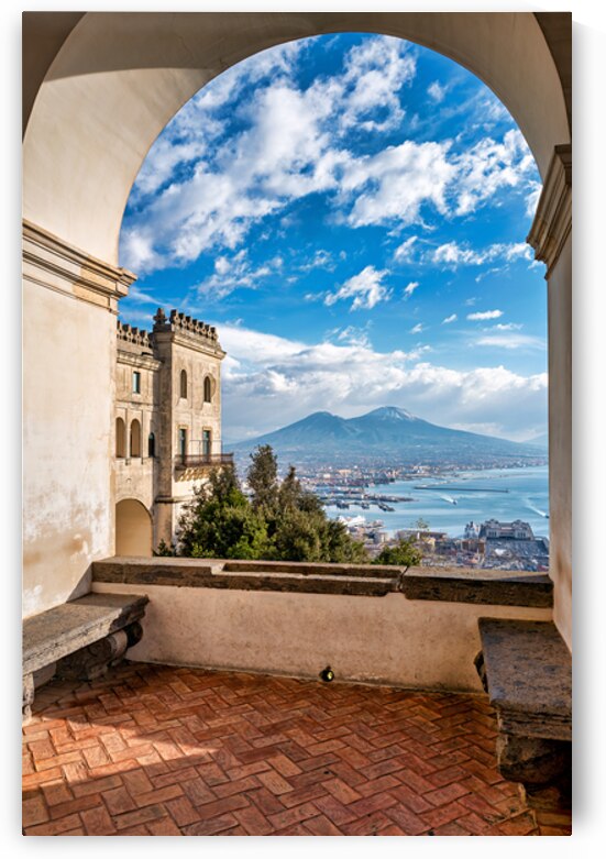 View of gulf of naples and mount vesuvius from historic location by Marco Brivio