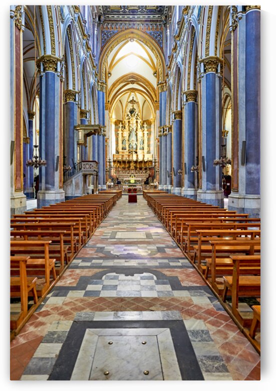 Interior of San Domenico Maggiore church in Naples at midday by Marco Brivio