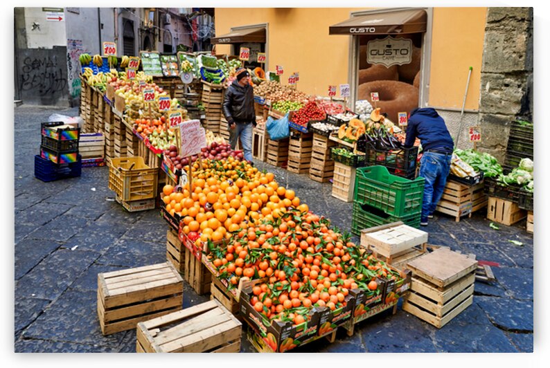 Greengrocer selling fruits and vegetables in Naples Campania Ita by Marco Brivio