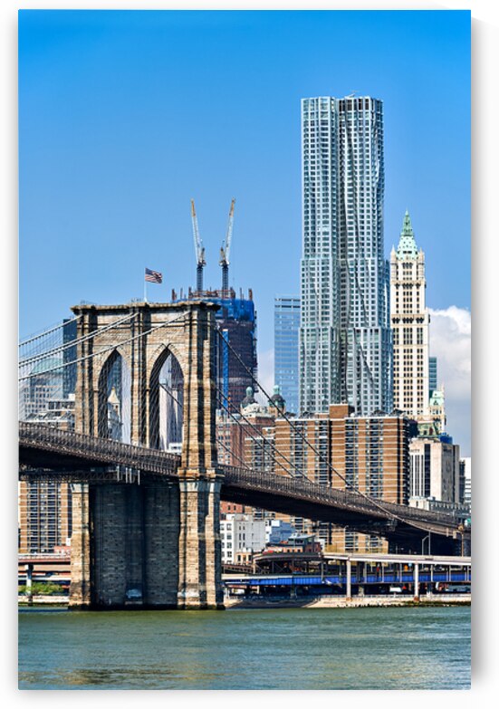 Brooklyn Bridge and Manhattan skyline seen from the East River by Marco Brivio