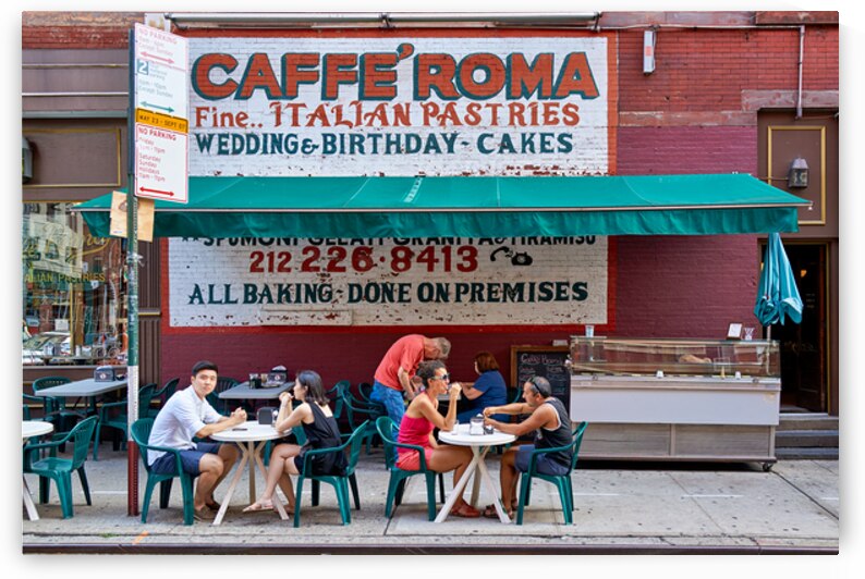 Visitors enjoy pastries at Caffe Roma in Little Italy New York by Marco Brivio